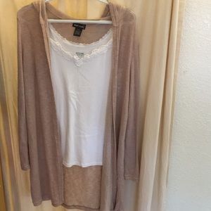 Super soft blush pink/cream colored long cardigan